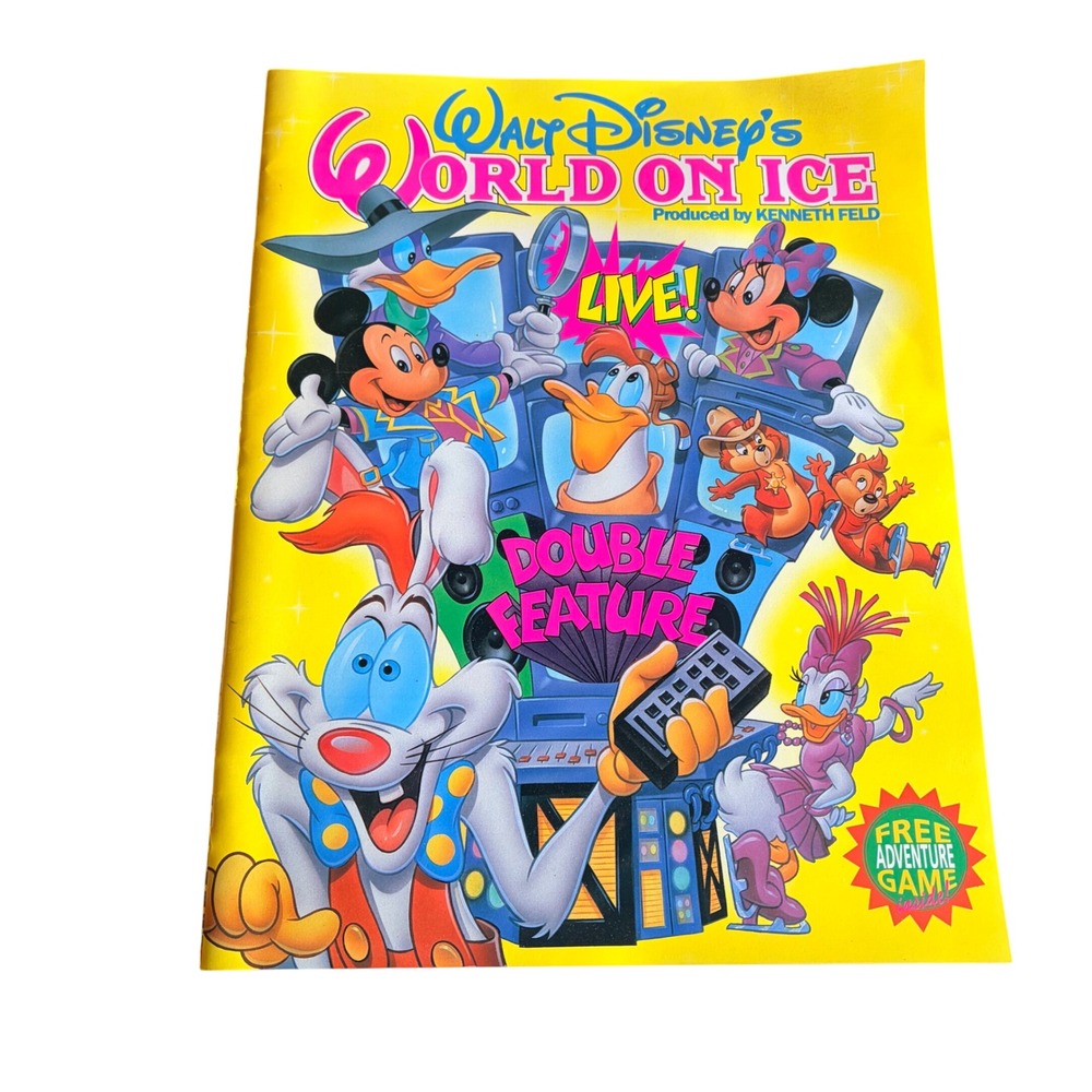 Vintage 1991 Walt Disney World On Ice Double Feature Souvenir Program Live Show